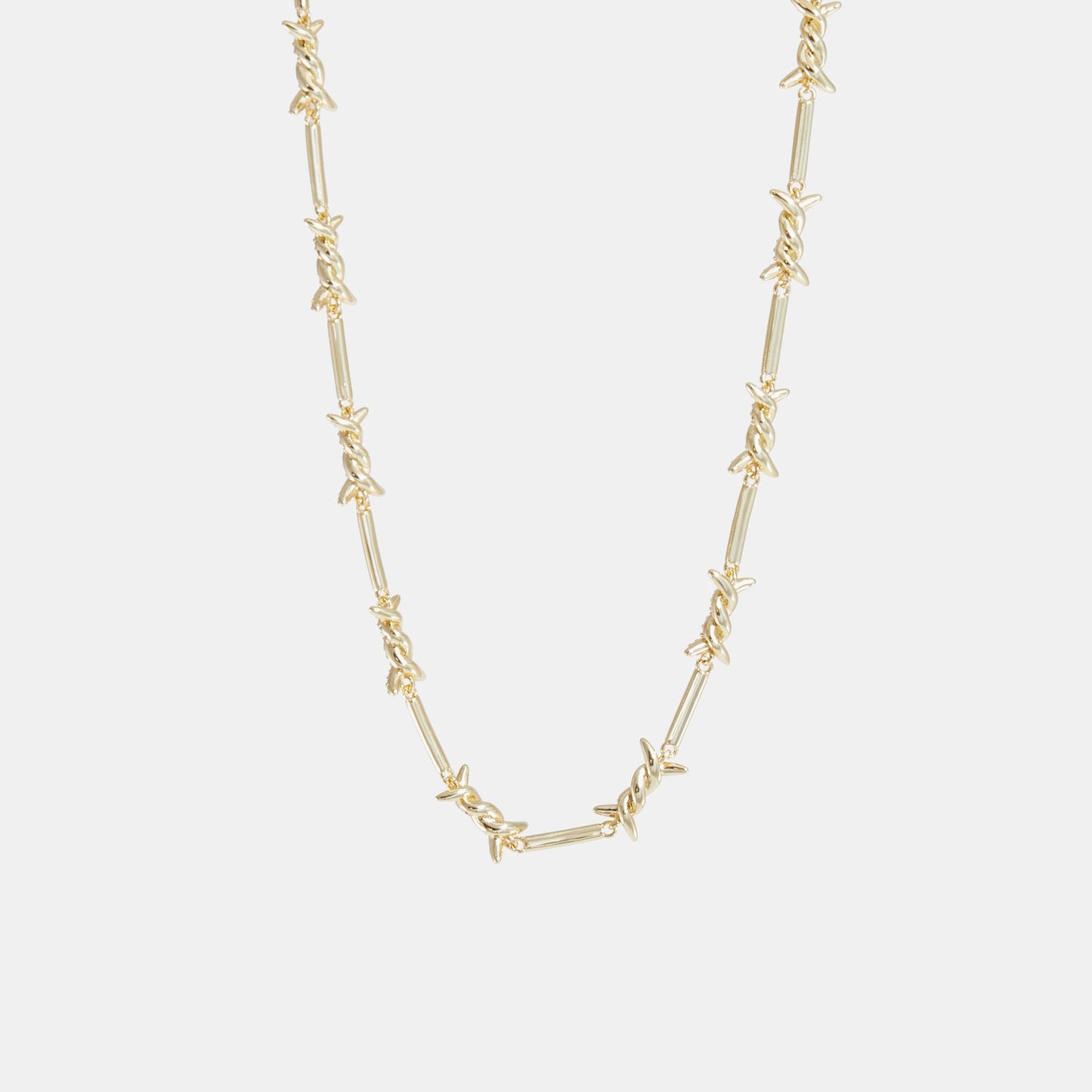 DIAMOND BARBED WIRE CHAIN NECKLACE Gold