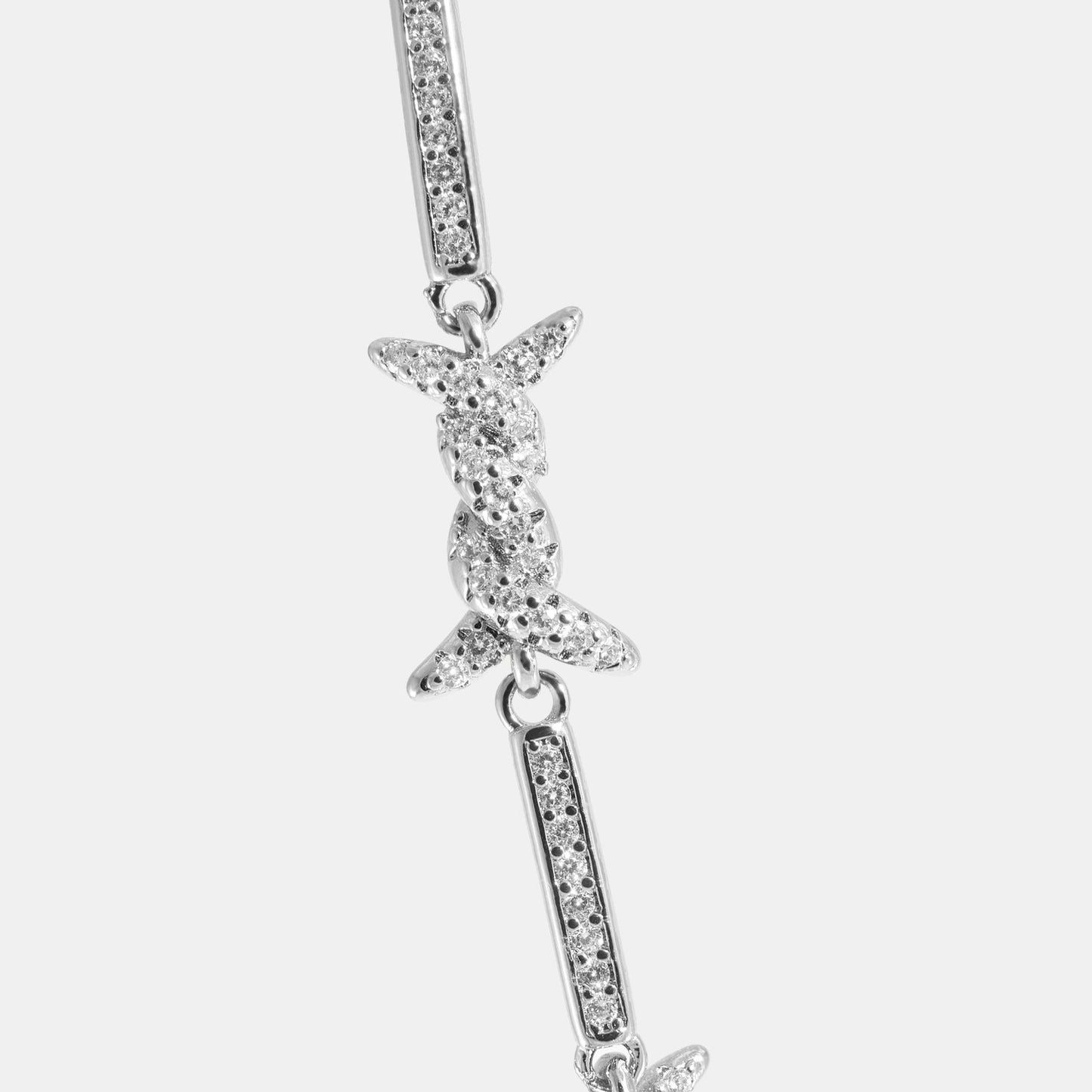 DIAMOND BARBED WIRE CHAIN NECKLACE Silver