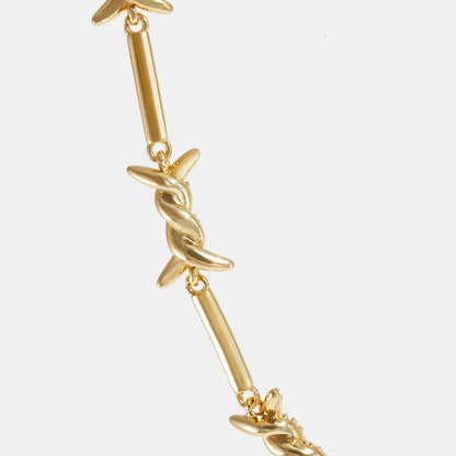 DIAMOND BARBED WIRE CHAIN NECKLACE Gold