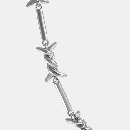 DIAMOND BARBED WIRE CHAIN NECKLACE Silver
