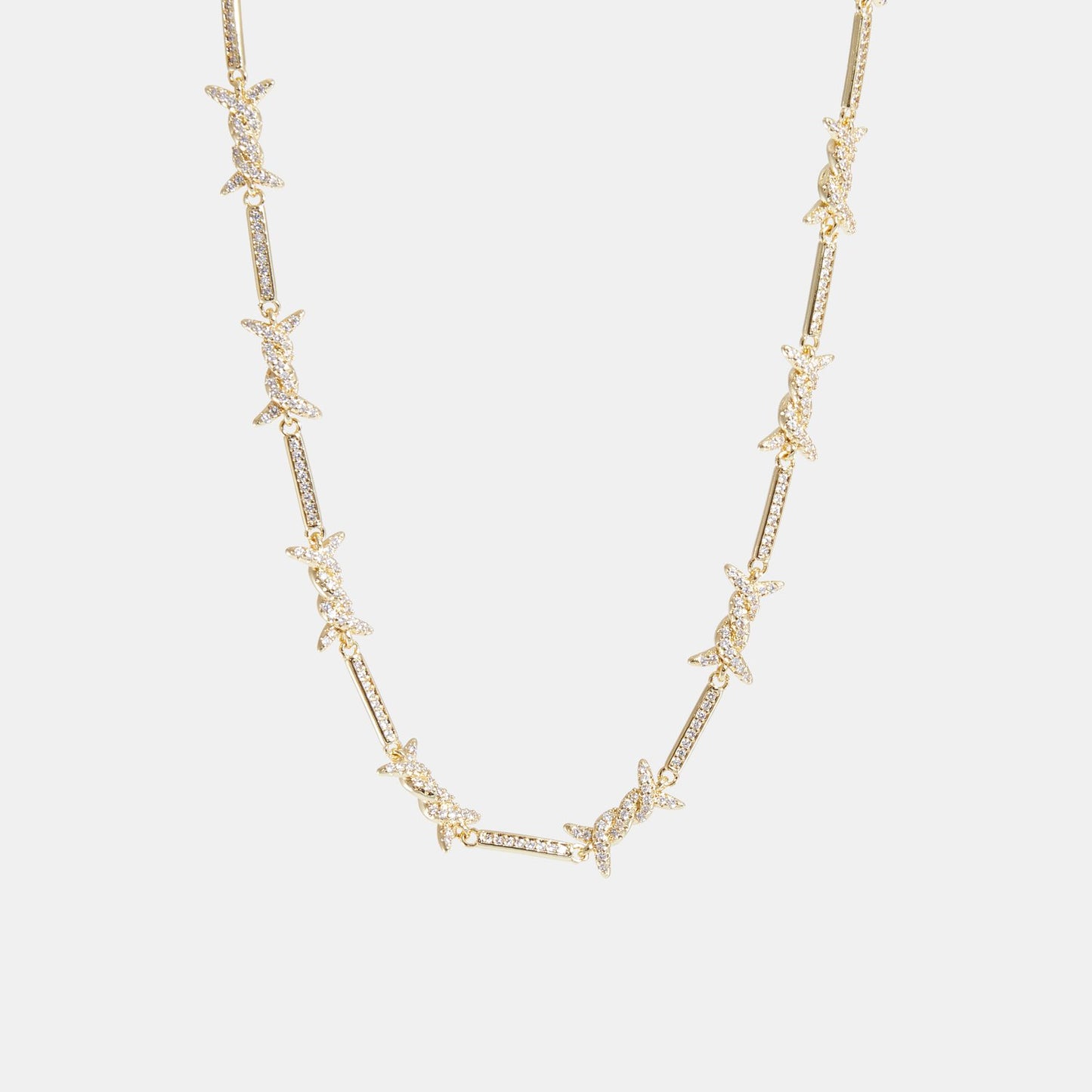DIAMOND BARBED WIRE CHAIN NECKLACE Gold