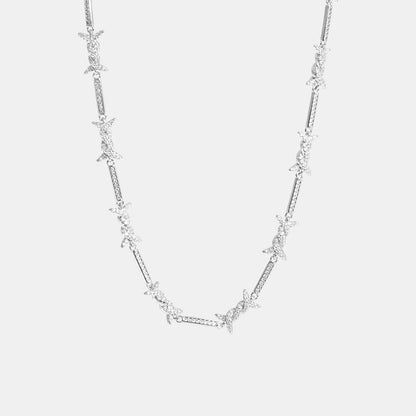 DIAMOND BARBED WIRE CHAIN NECKLACE Silver