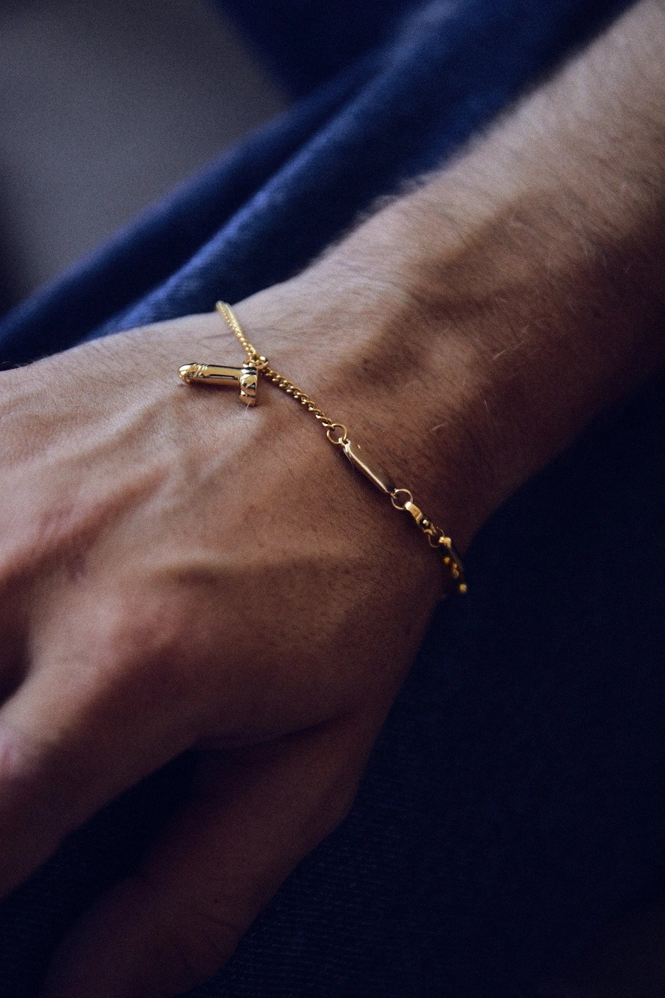 MIS MATCH DICK CHARM CHAIN BRACELET