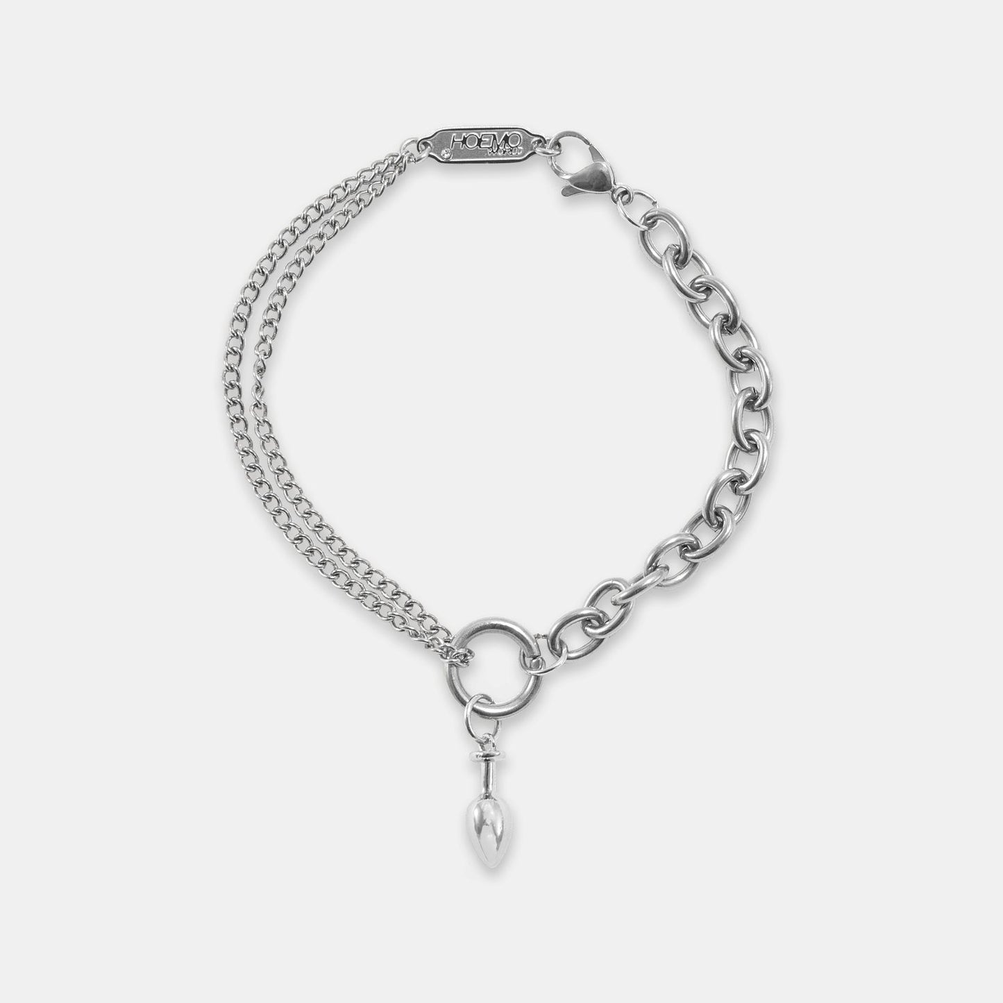 BUTT PLUG CHARM MIX CHAIN BRACELET Silver
