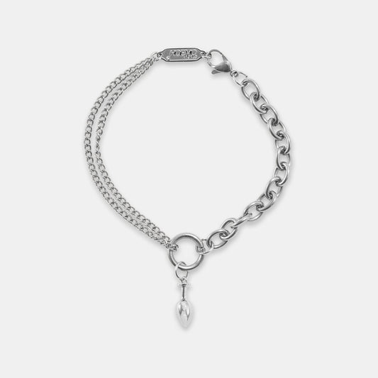 BUTT PLUG CHARM MIX CHAIN BRACELET Silver