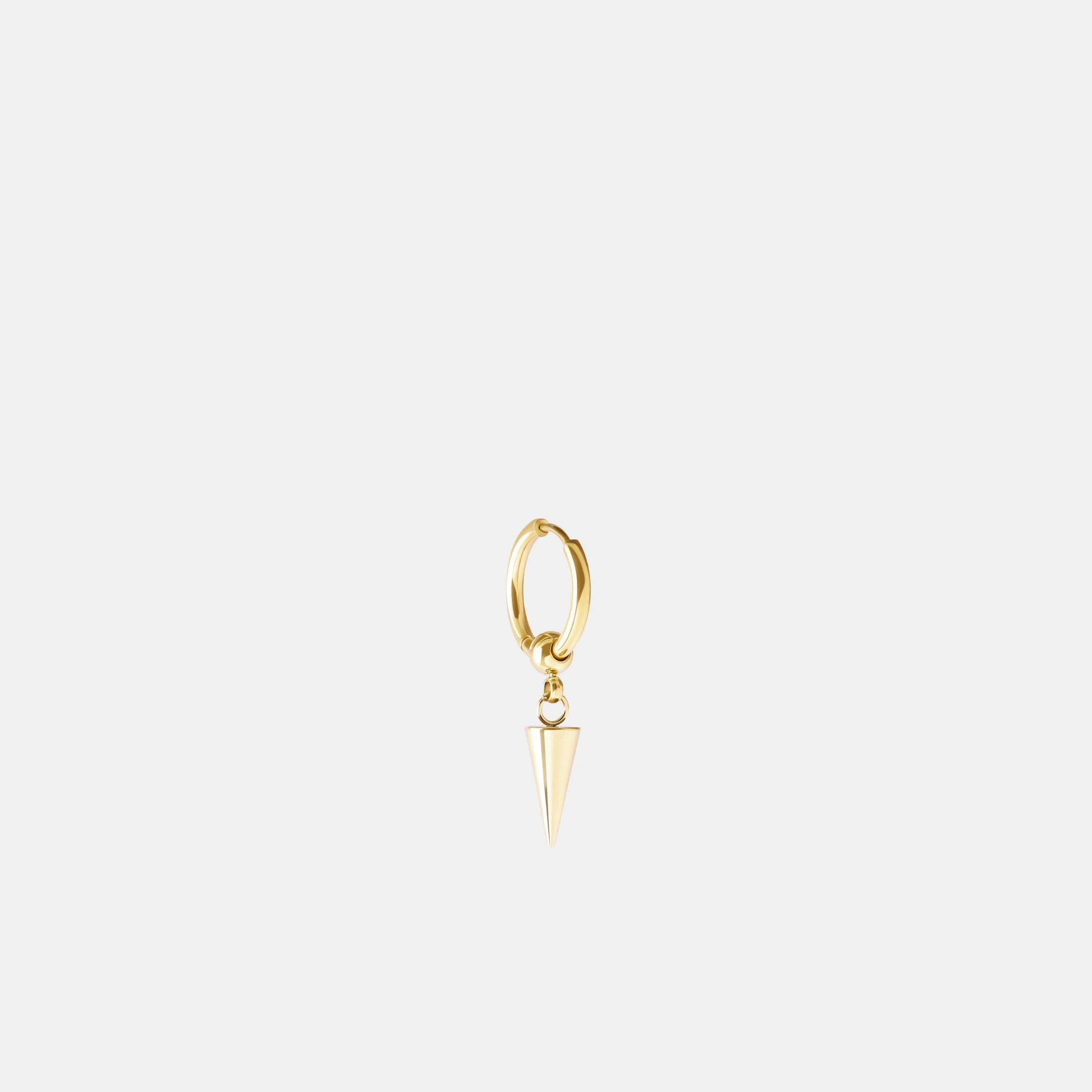 BALL AND SPIKE DROP HOOP EARRING