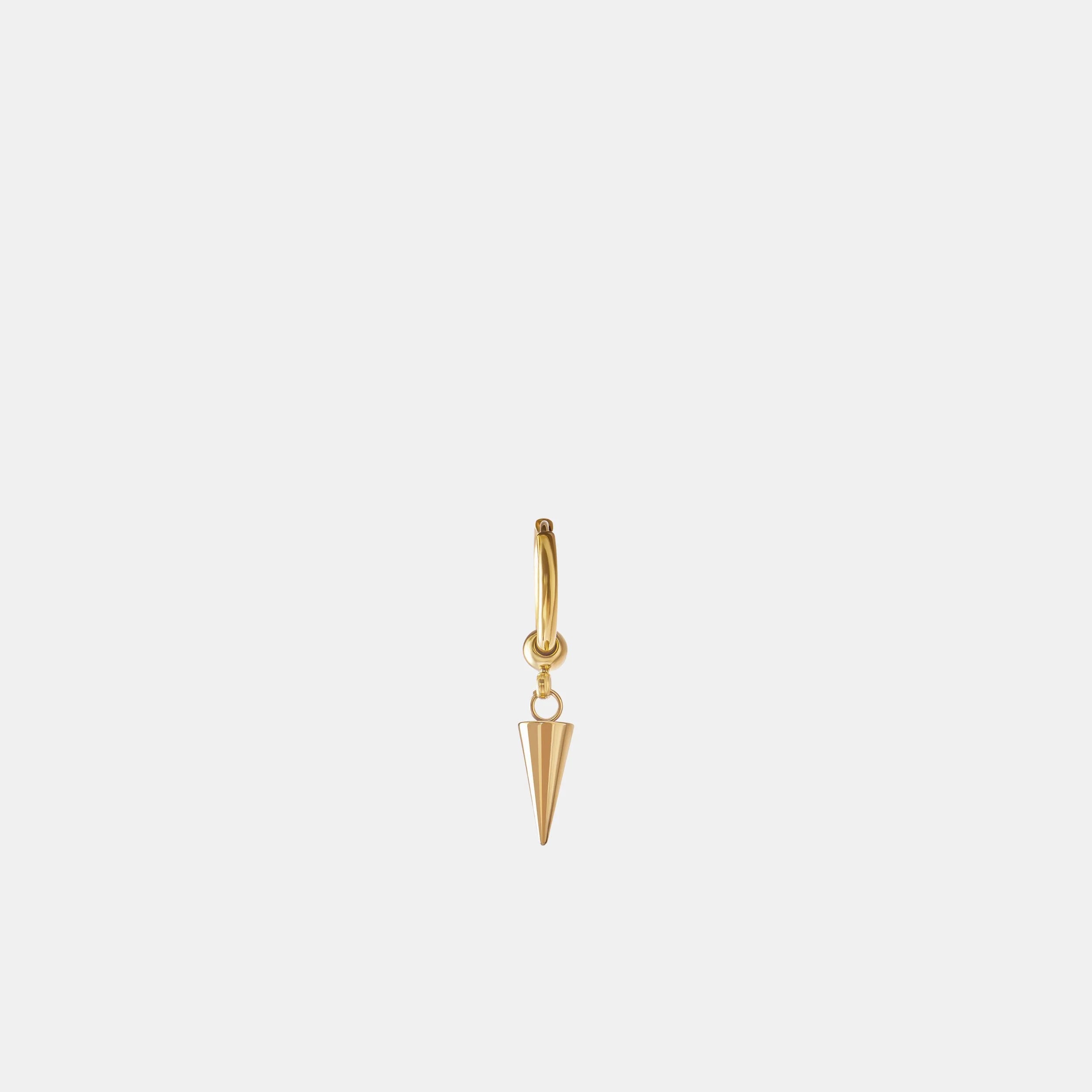 BALL AND SPIKE DROP HOOP EARRING
