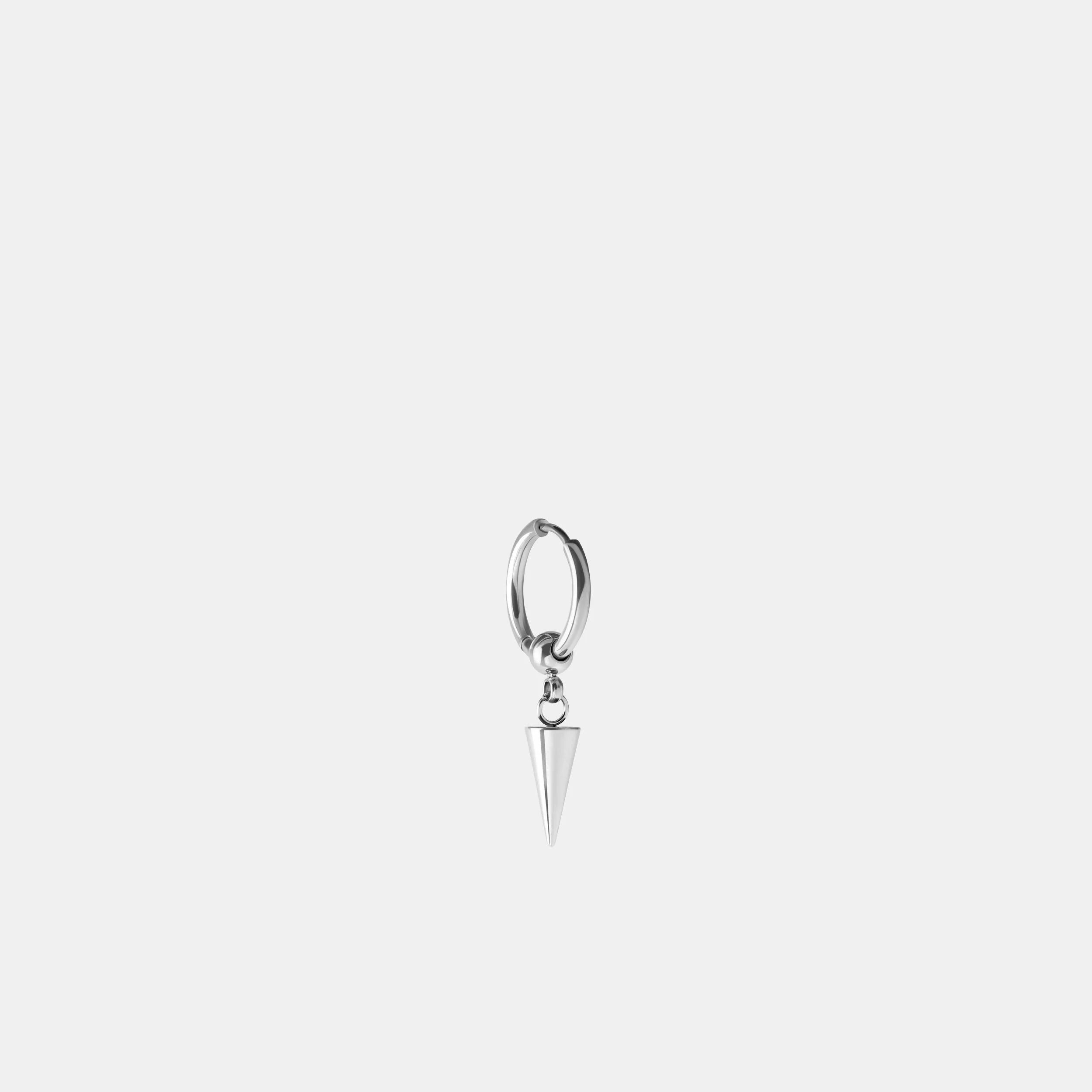BALL AND SPIKE DROP HOOP EARRING
