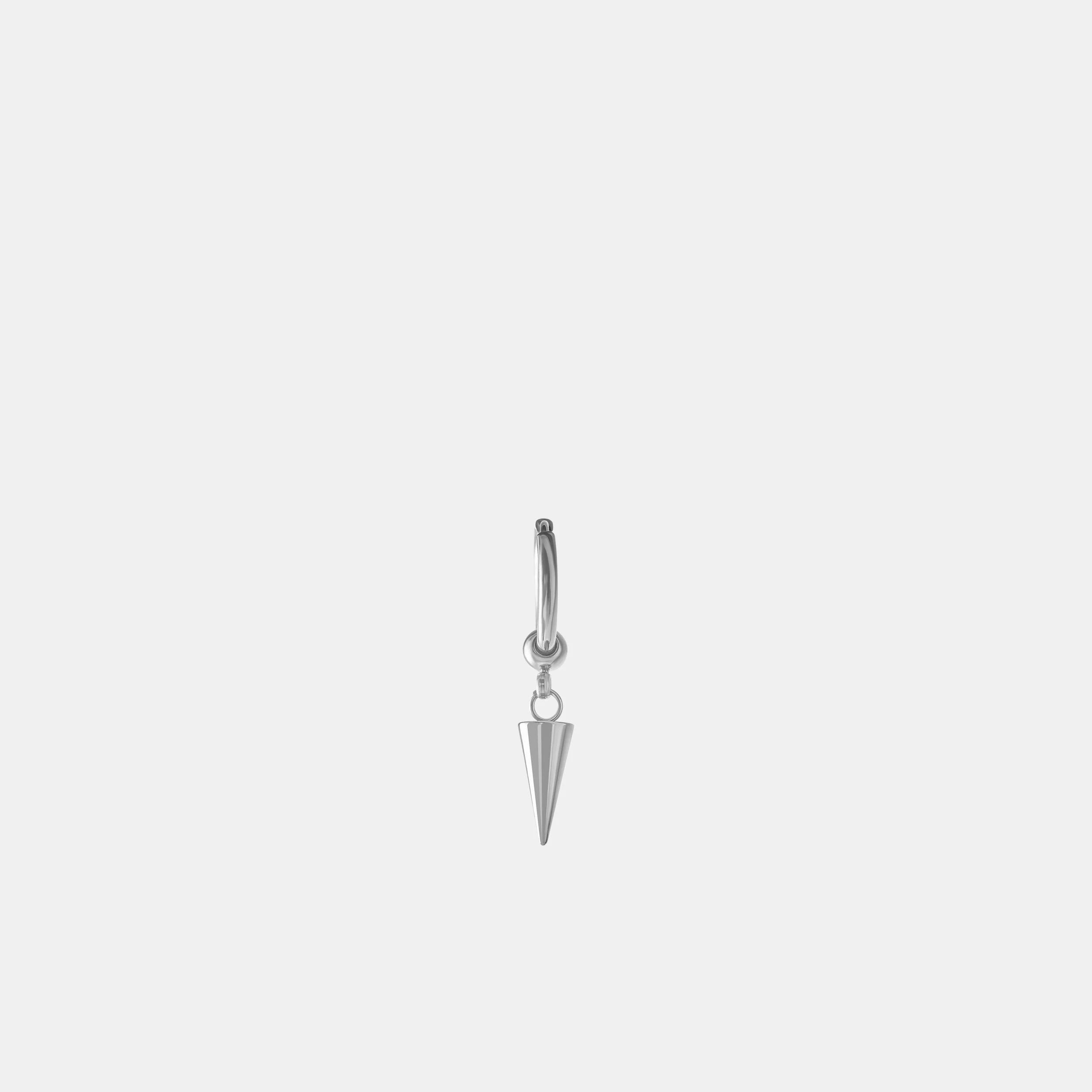 BALL AND SPIKE DROP HOOP EARRING