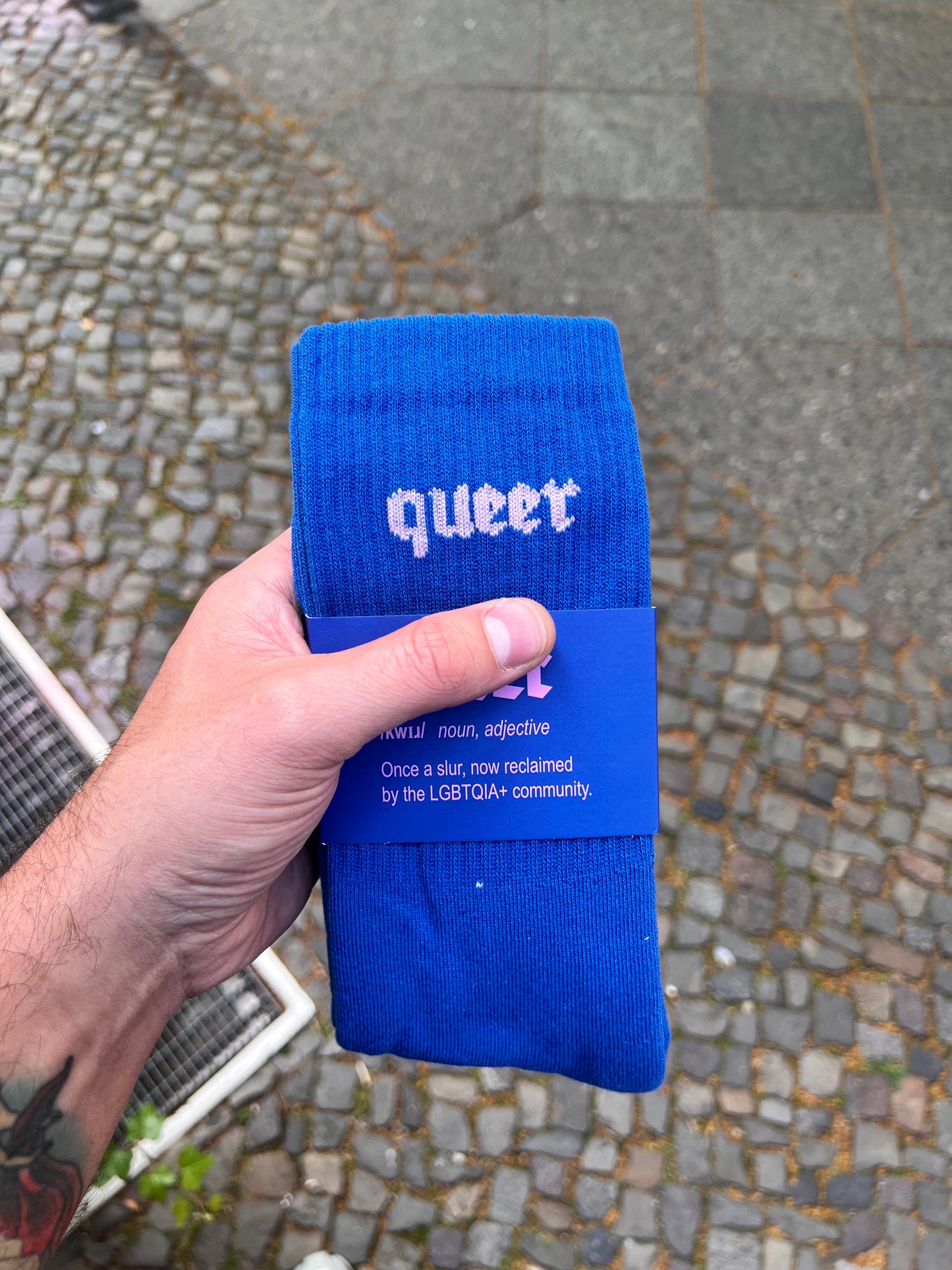 QUEER Socks Royal Blue with Pink