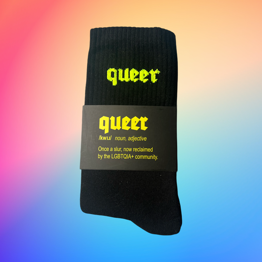 QUEER Socks black/neon yellow