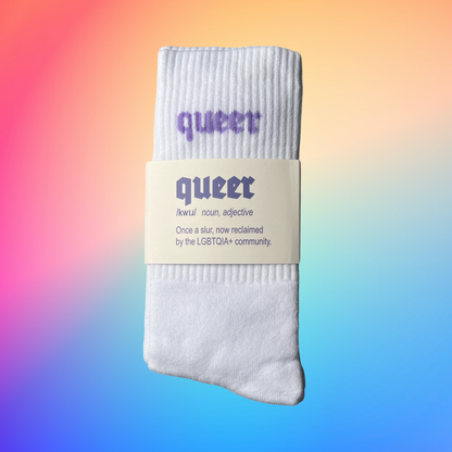 QUEER Socks white/lilac