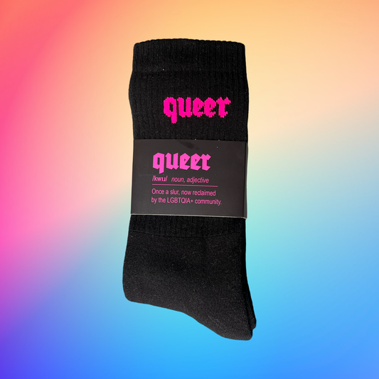 QUEER Socks black/fuxiafluo