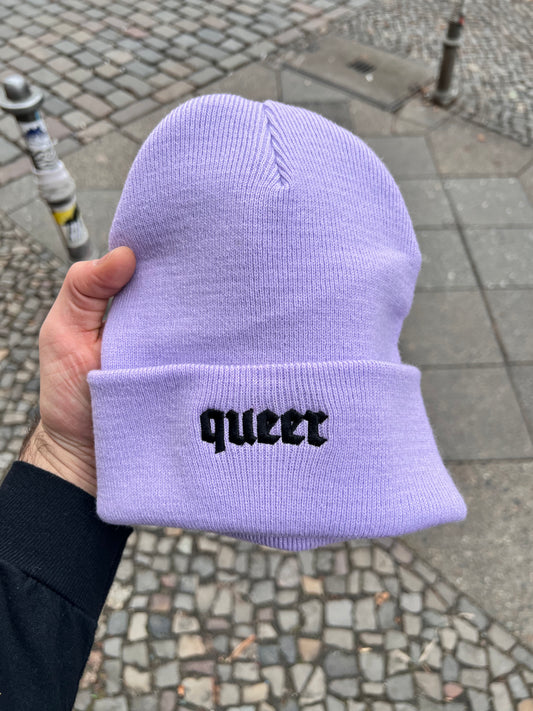 QUEER Keller Kreuzberg Beanie lilac/black