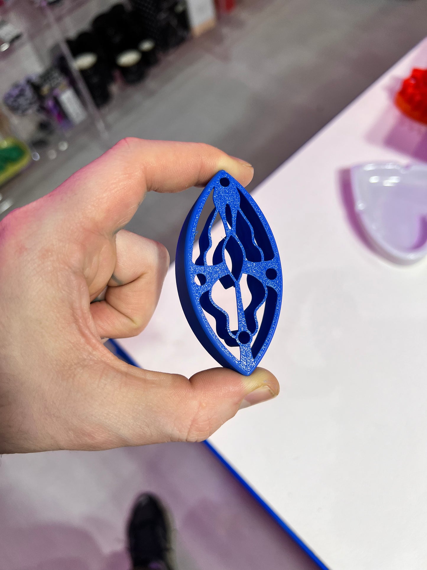 Vulva Cookie Cutter "Symbolic" 3D-Printed Blue