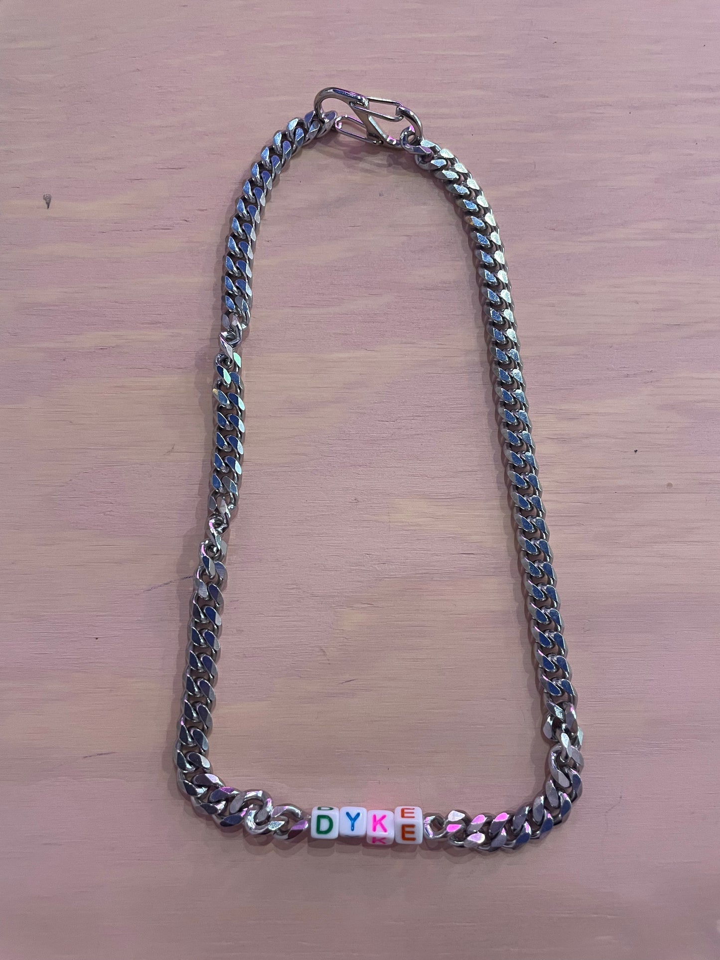 Word Beads Necklace thick chain