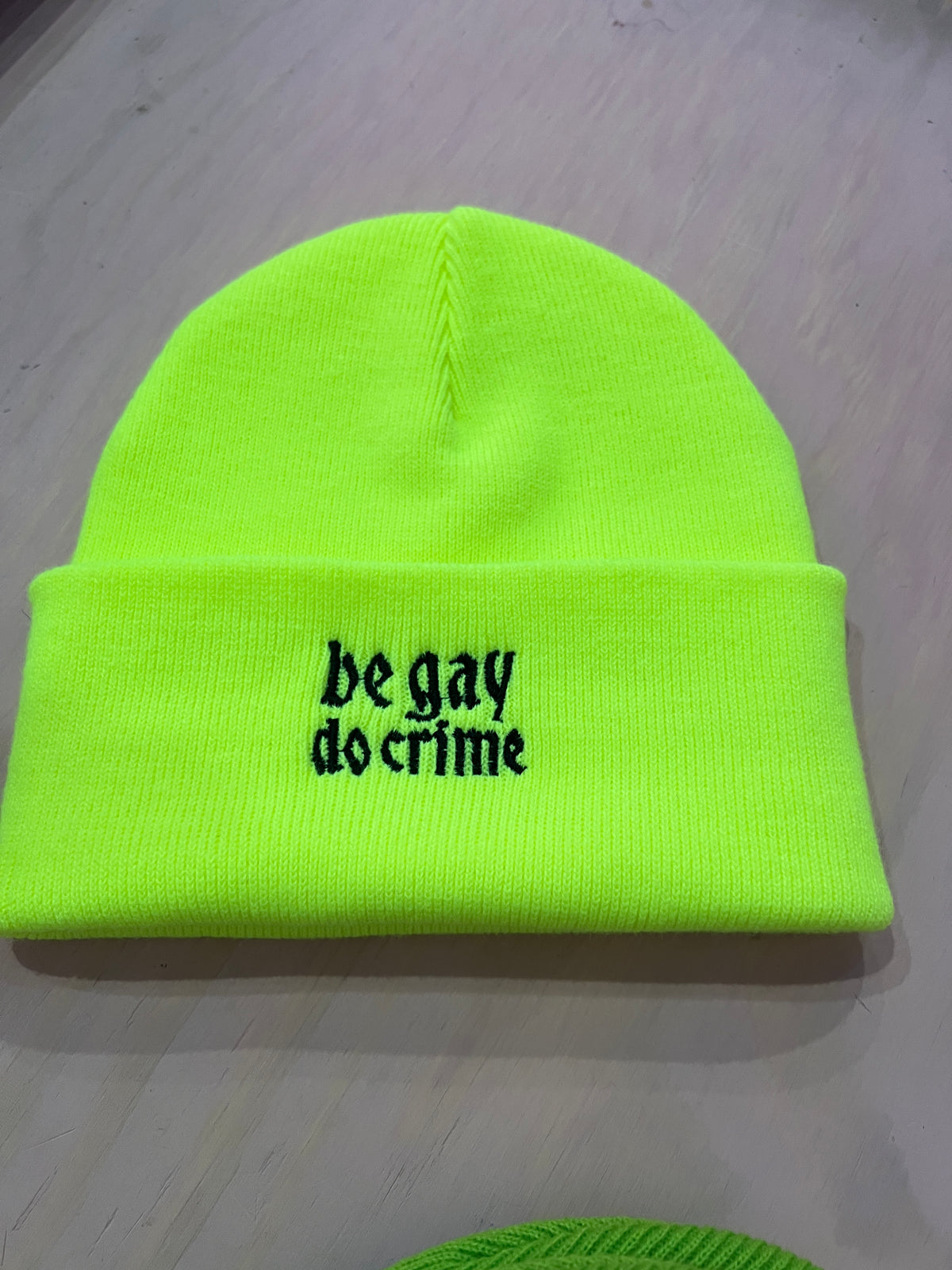 KK Beanie "be gay do crime"