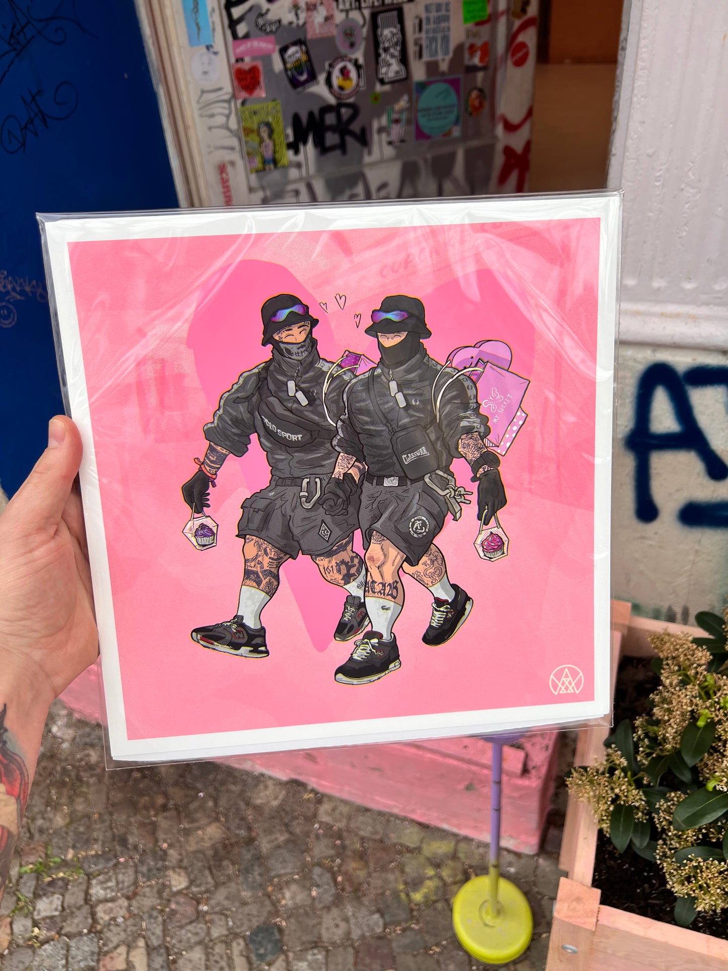 Andy Warlord "This soccer Ultras enjoying their favorite cupcakes after a shopping spree at the mall (2022)" Print 30x30 cm