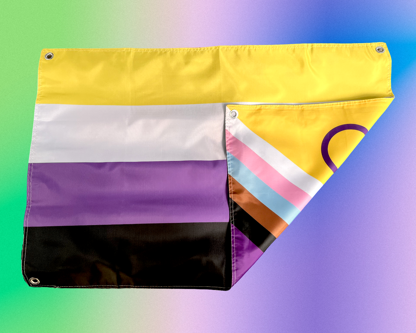 Double-sided Pride Flag "Progressive/Non-Binary" 60x90 cm