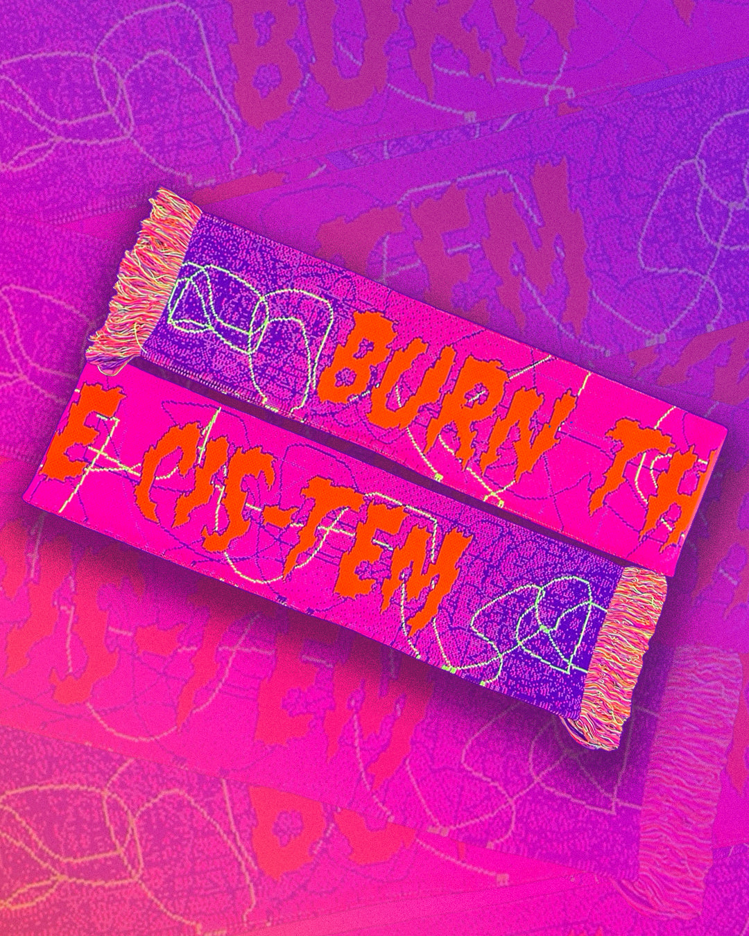 KK Scarf "BURN THE CIS-TEM"