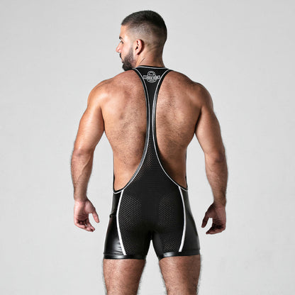 LOOK AT IT SINGLET White/Black by Locker Gear