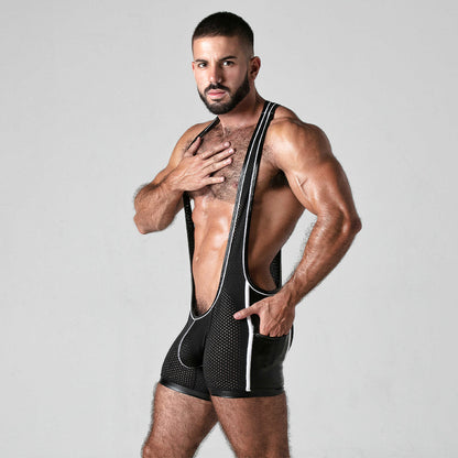 LOOK AT IT SINGLET White/Black by Locker Gear