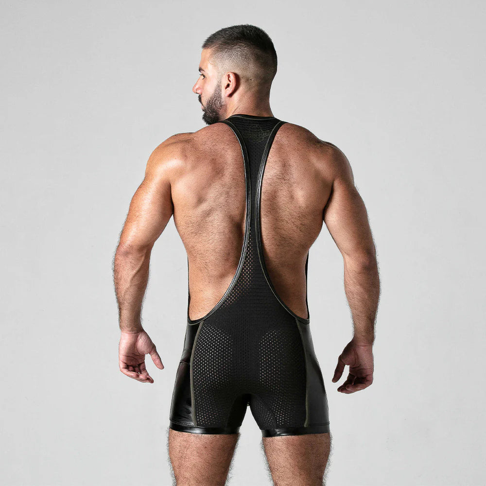 LOOK AT IT SINGLET Khaki/Black by Locker Gear