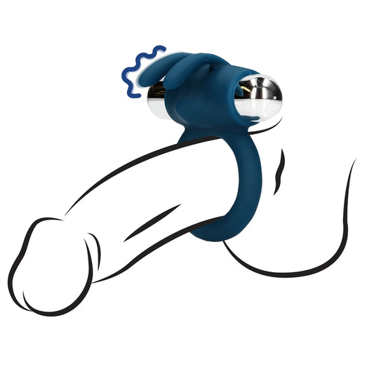 Vibrating Rabbit Cock Ring Baltic Blue