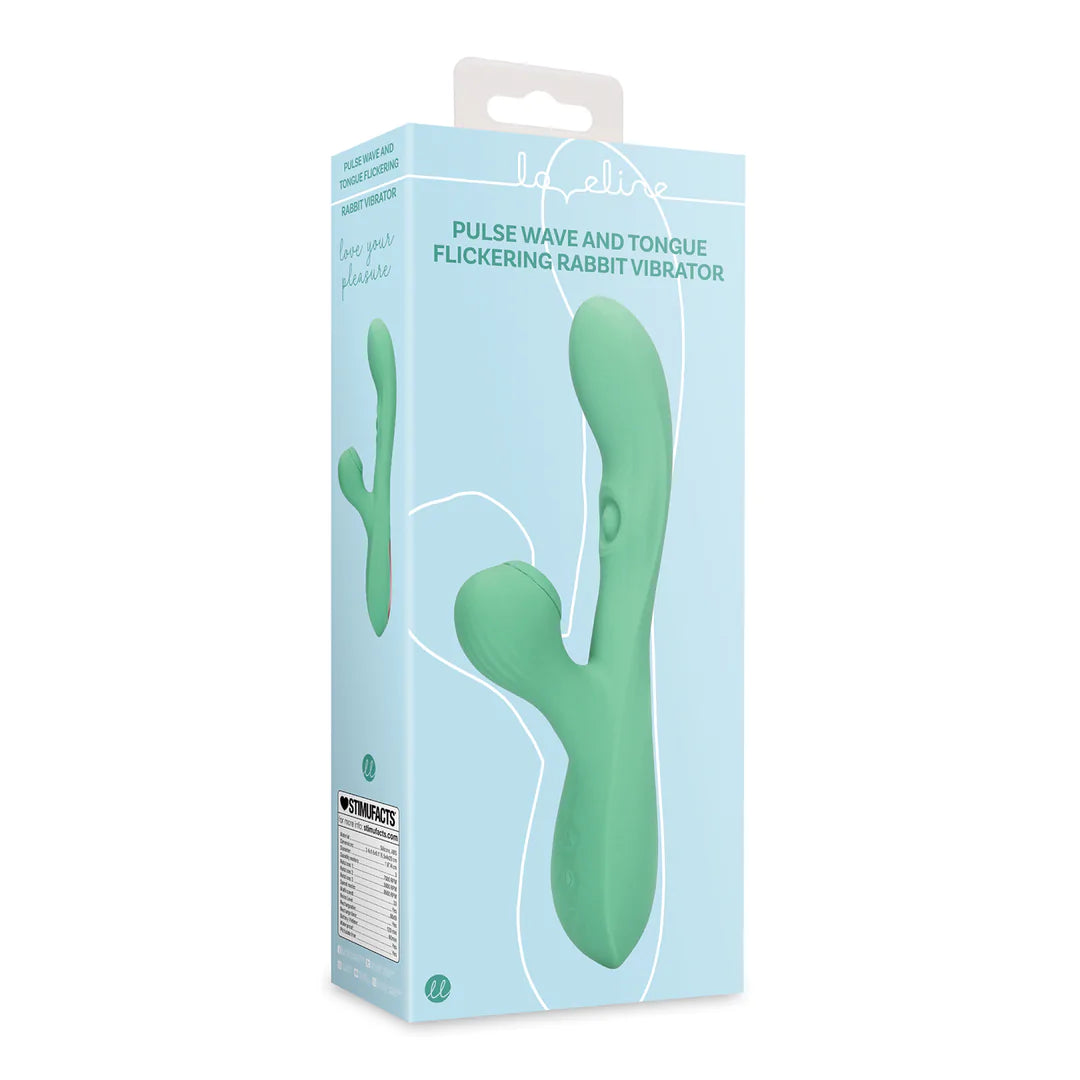 Pulse Wave and Tongue Flickering Rabbit Vibrator Blue Grass