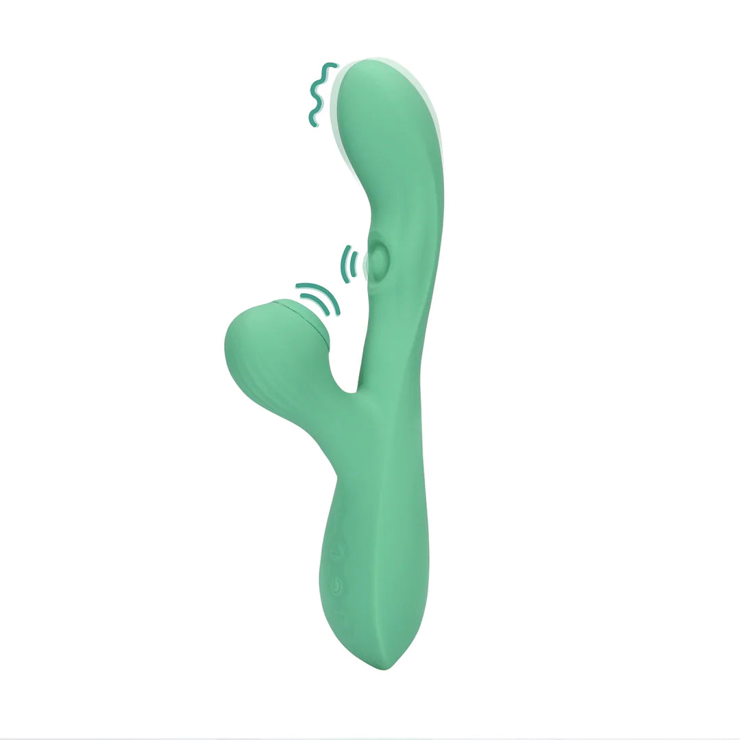 Pulse Wave and Tongue Flickering Rabbit Vibrator Blue Grass