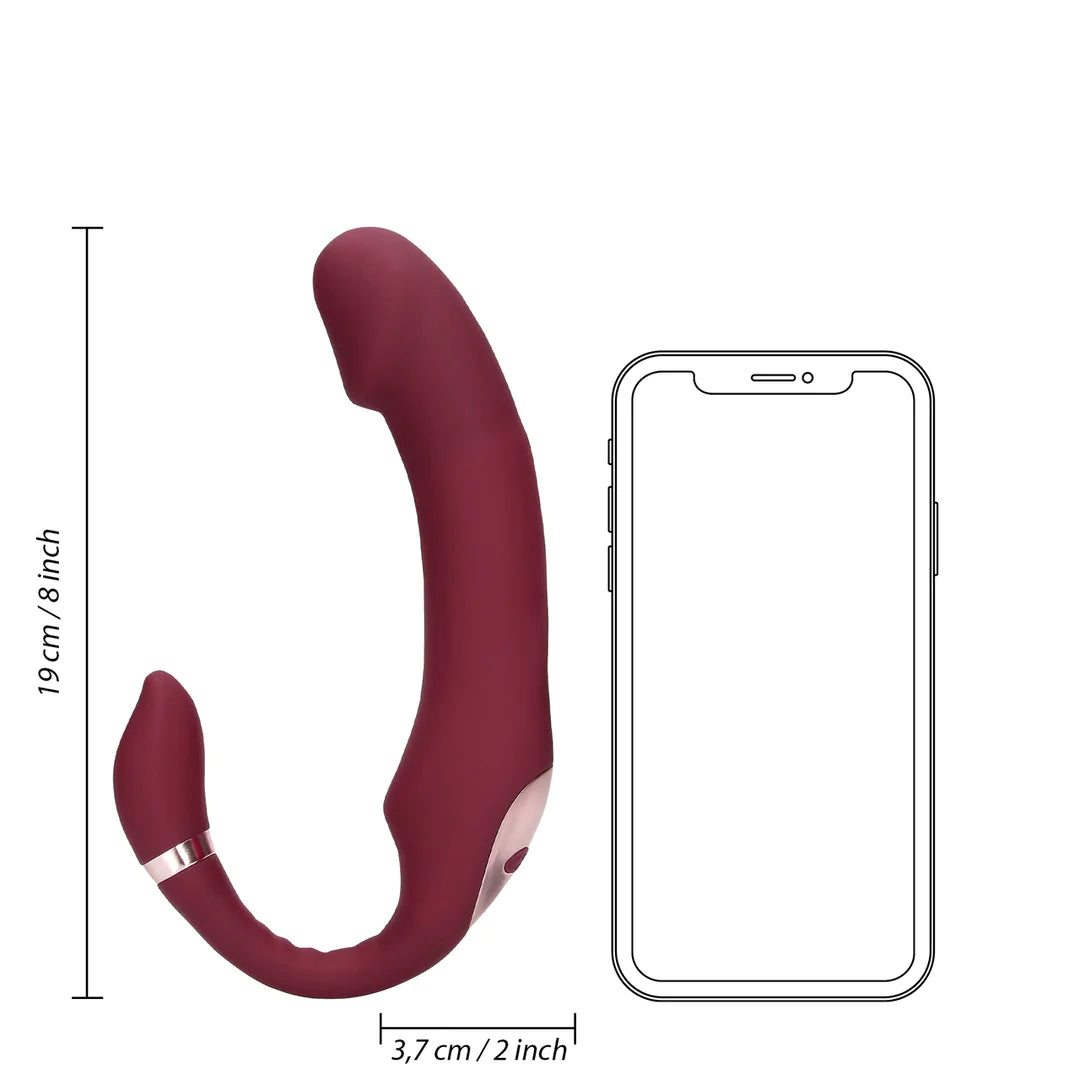 Bendable Vibrating Strapless Strap-on Merlot Grape