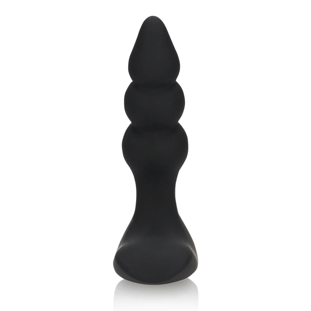 Beaded Vibrating Anal Plug with Remote Control Licorice Black