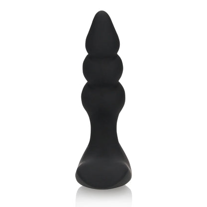 Beaded Vibrating Anal Plug with Remote Control Licorice Black