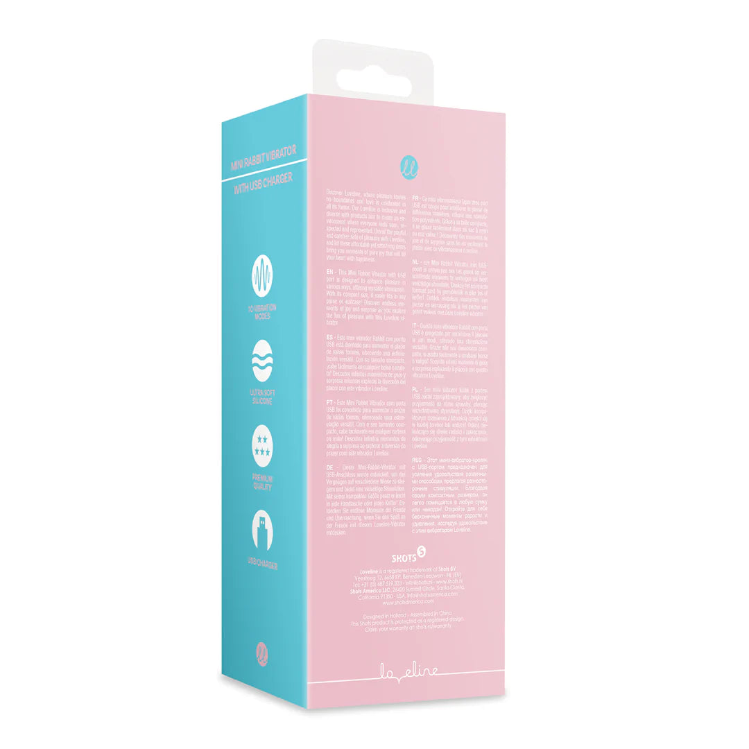 Mini Rabbit Vibrator with USB Charger Cherry Chiffon