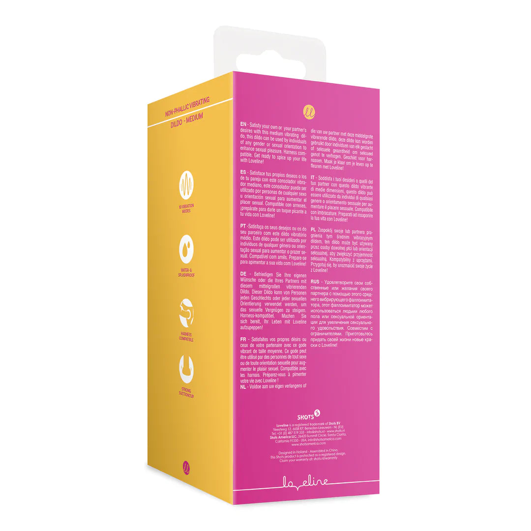 Non-Phallic Vibrating Dildo Medium Powerful Pink