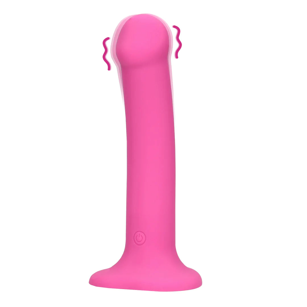 Non-Phallic Vibrating Dildo Medium Powerful Pink