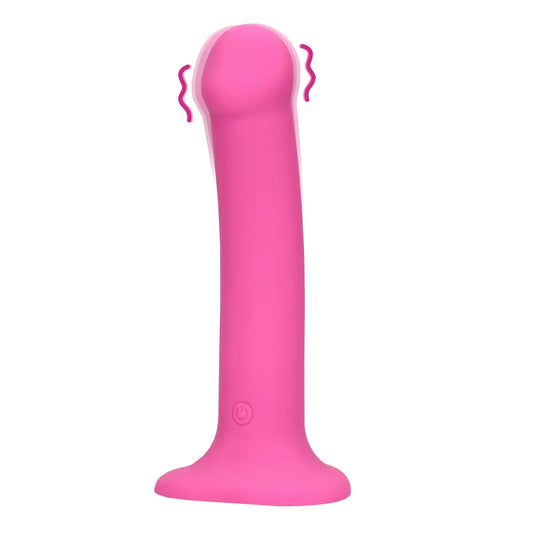 Non-Phallic Vibrating Dildo Medium Powerful Pink
