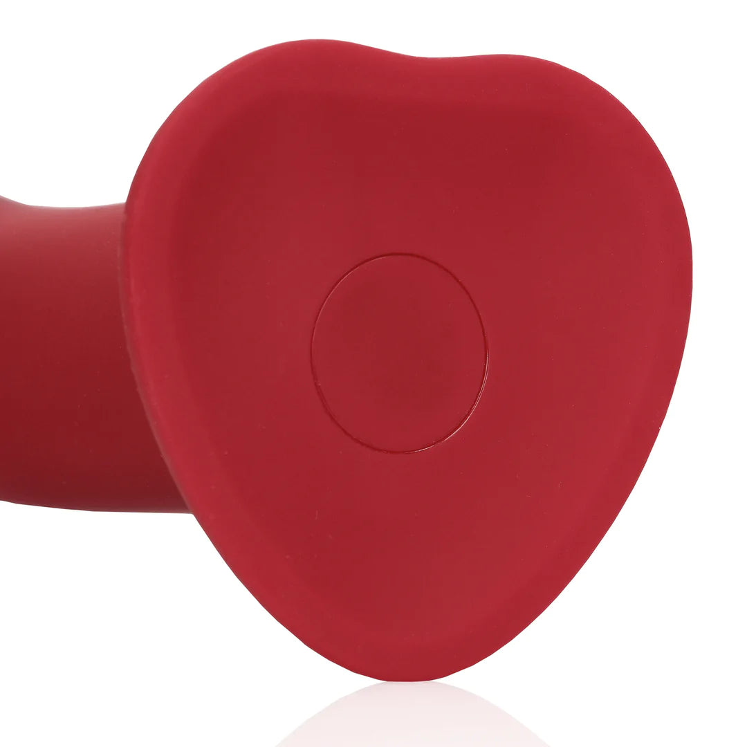 Non-Phallic Vibrating Dildo Large Raspberry Red