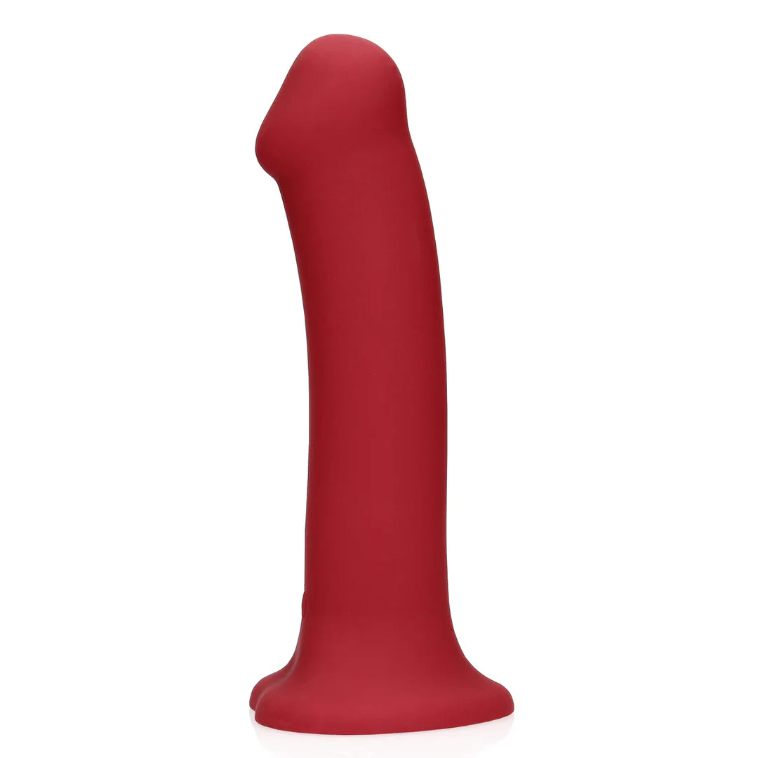 Non-Phallic Vibrating Dildo Large Raspberry Red