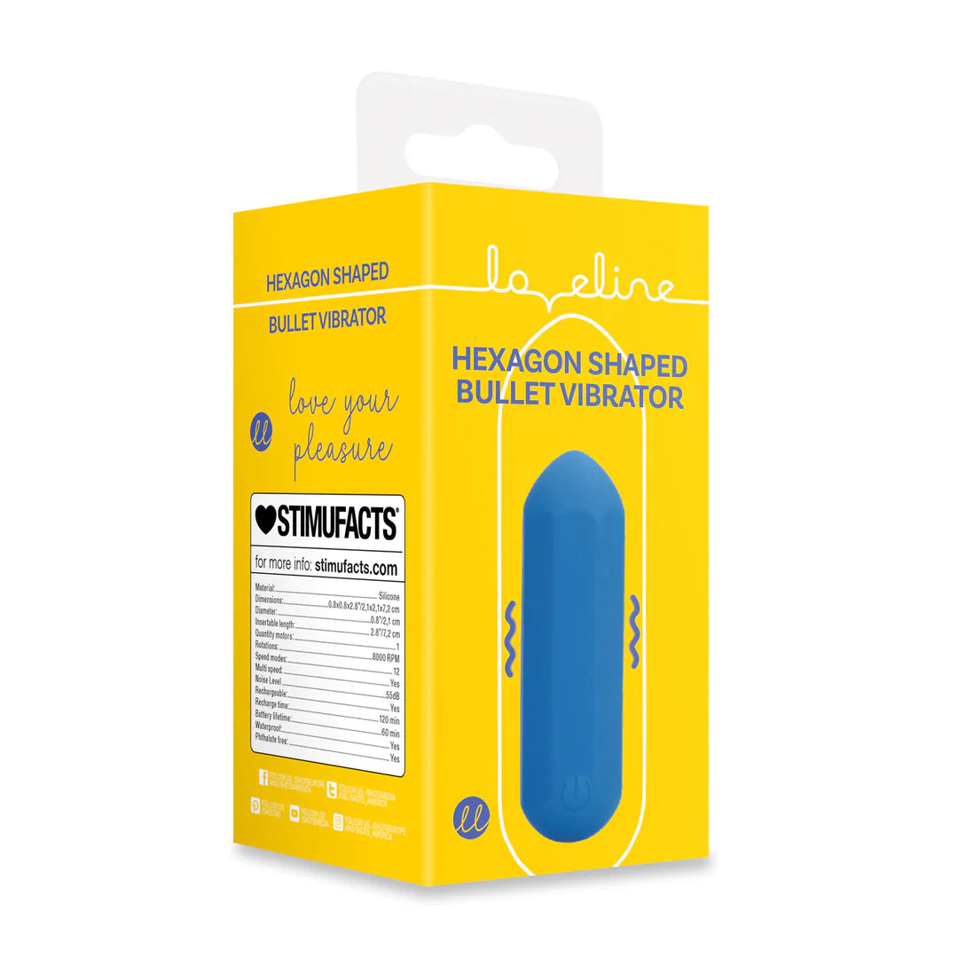Hexagon Shaped Bullet Vibrator Jetset Blue