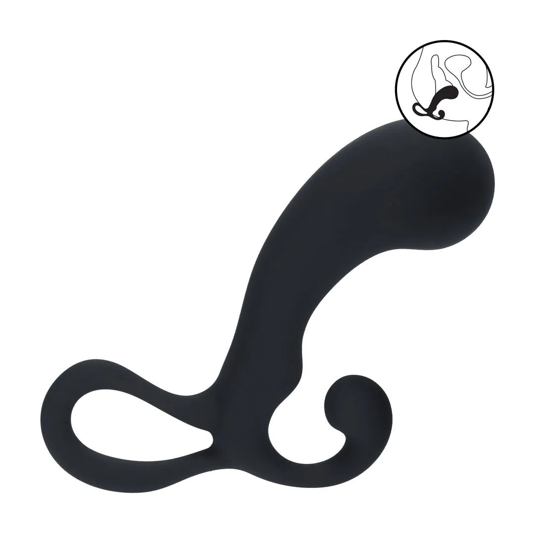 Bulb with Loop Silicone Prostate Massager - L - Black
