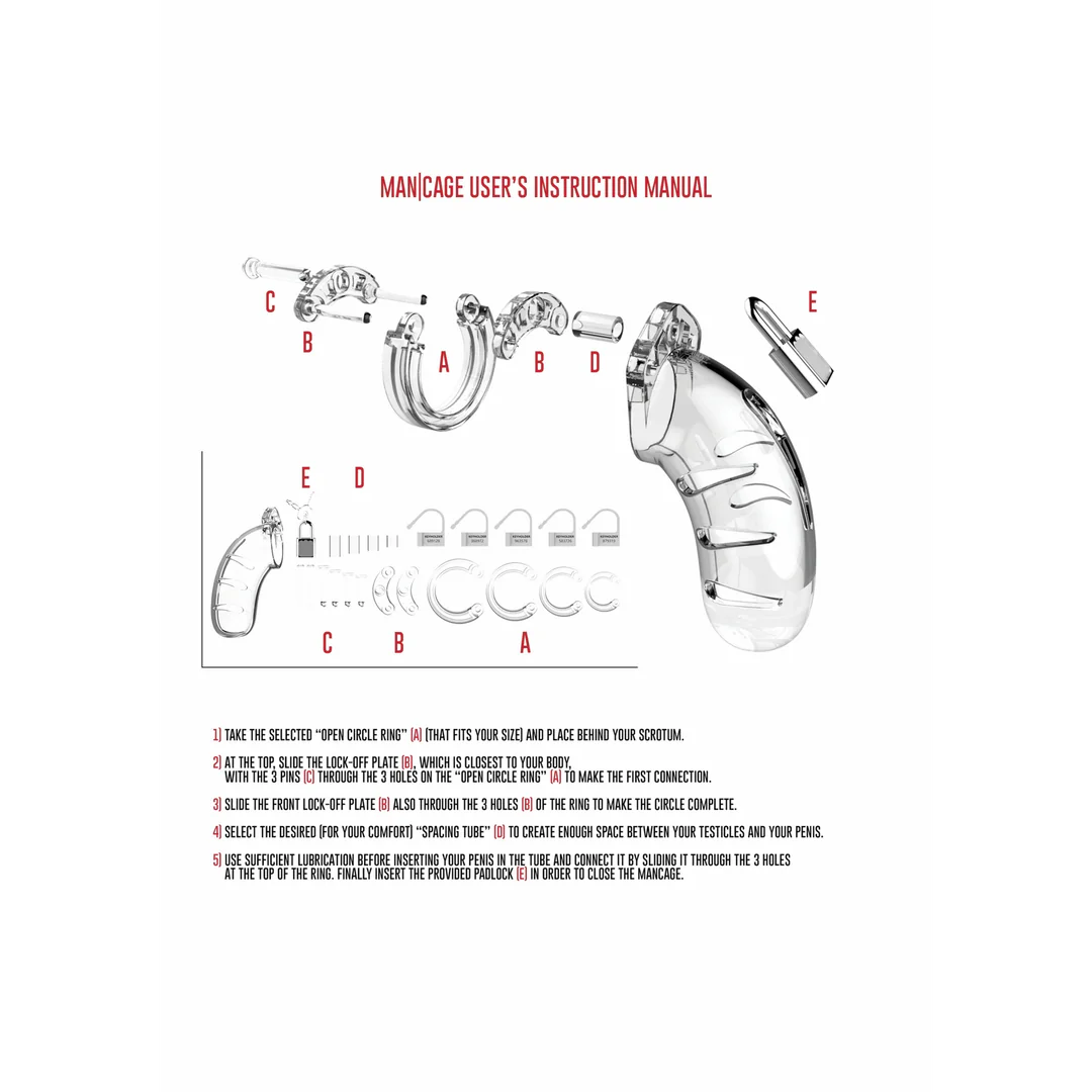 Chastity Cage "Model 01" 9 cm Polycarbonate Clear