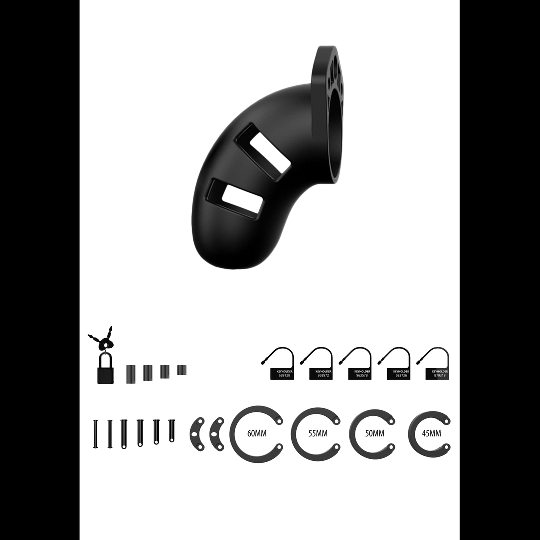 Chastity Cage "Model 20" 9 cm Silicone Black