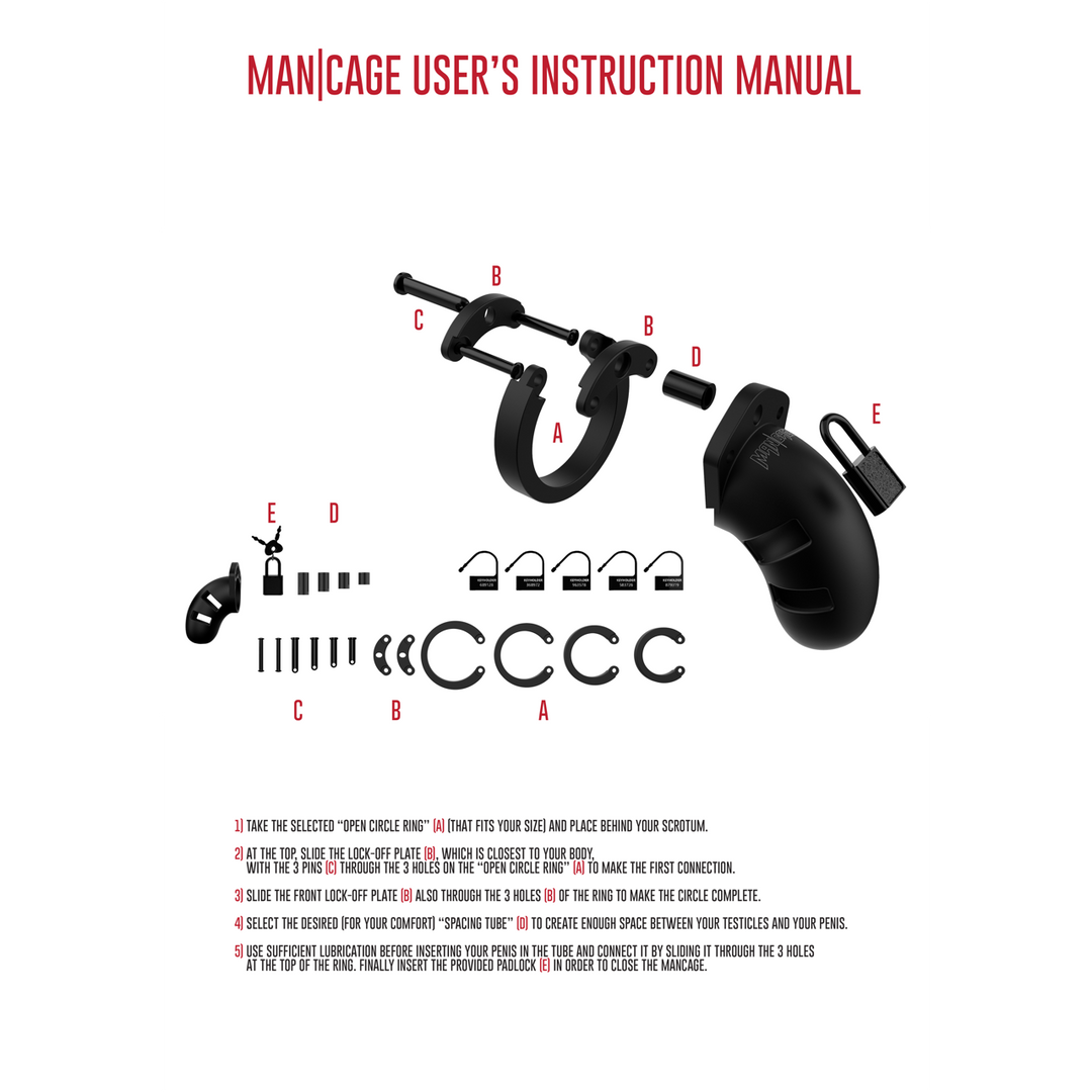 Chastity Cage "Model 20" 9 cm Silicone Black