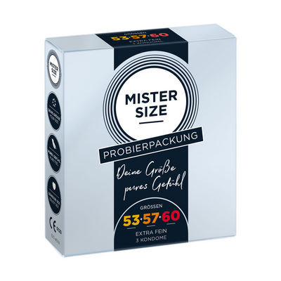 Mister Size - Test Pack: 53, 57, 60 (3 Condoms)