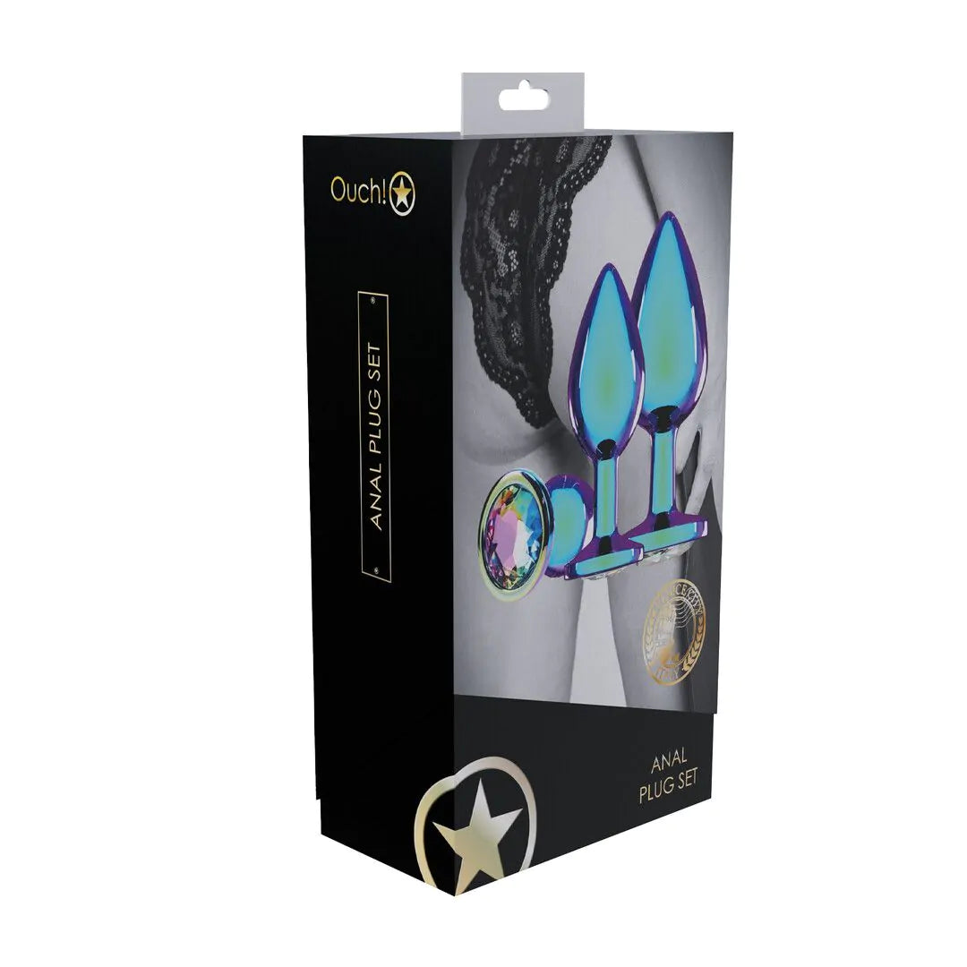 Venice Collection Metal Anal Plug Set Iridescent