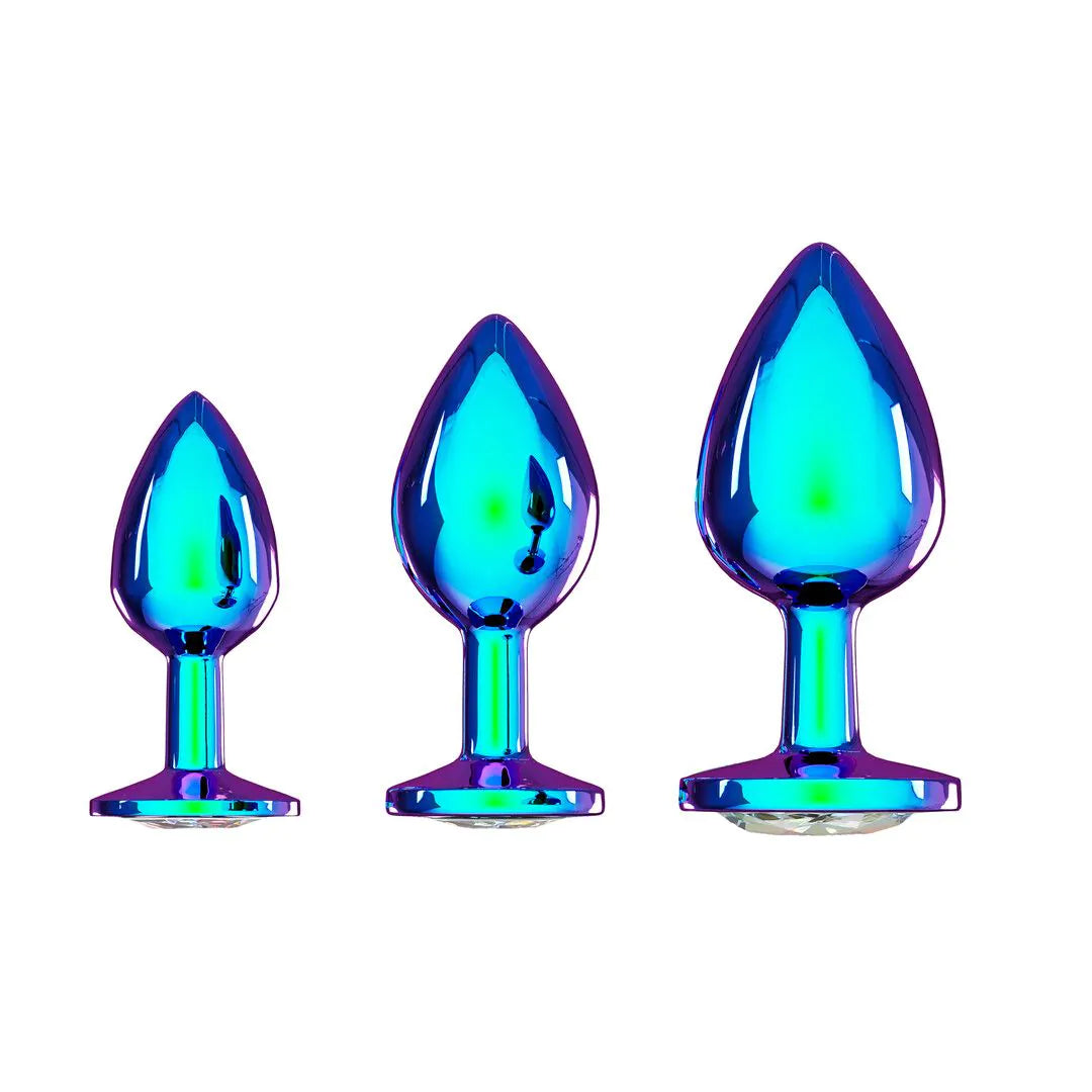 Venice Collection Metal Anal Plug Set Iridescent