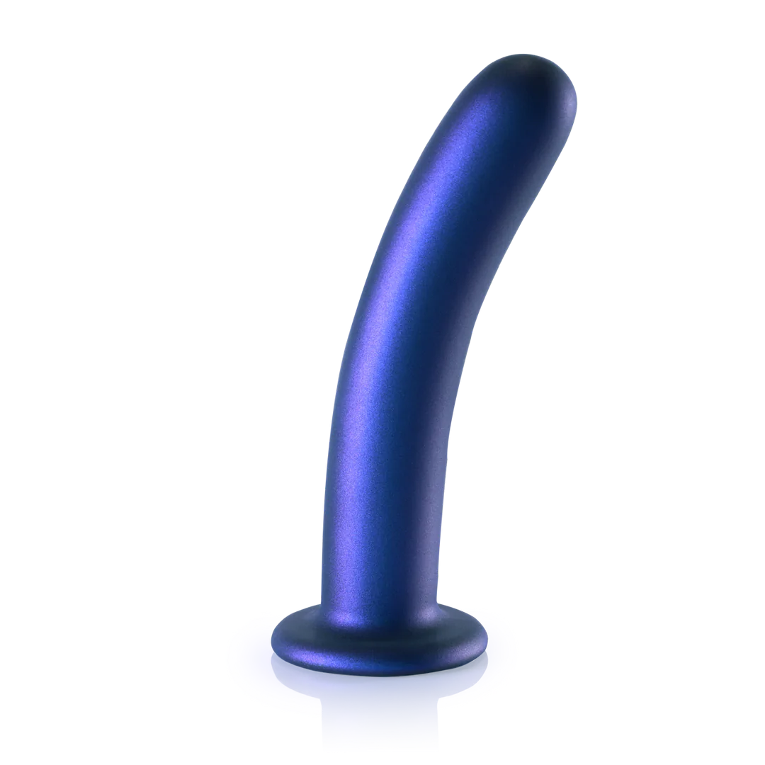 Smooth Silicone G-Spot Dildo 17 cm Metallic