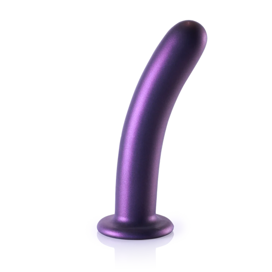 Smooth Silicone G-Spot Dildo 17 cm Metallic