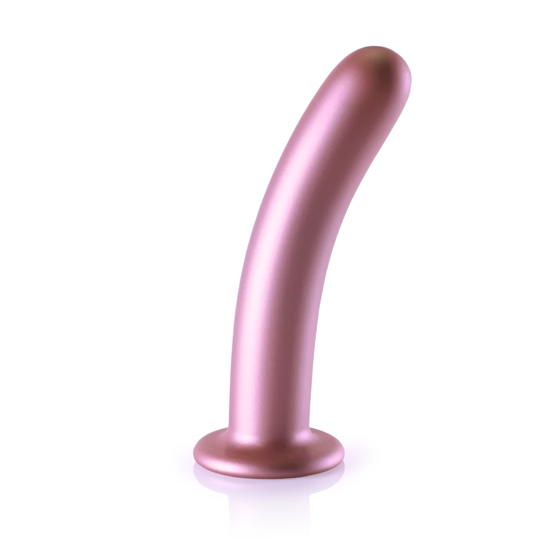 Smooth Silicone G-Spot Dildo 17 cm Metallic